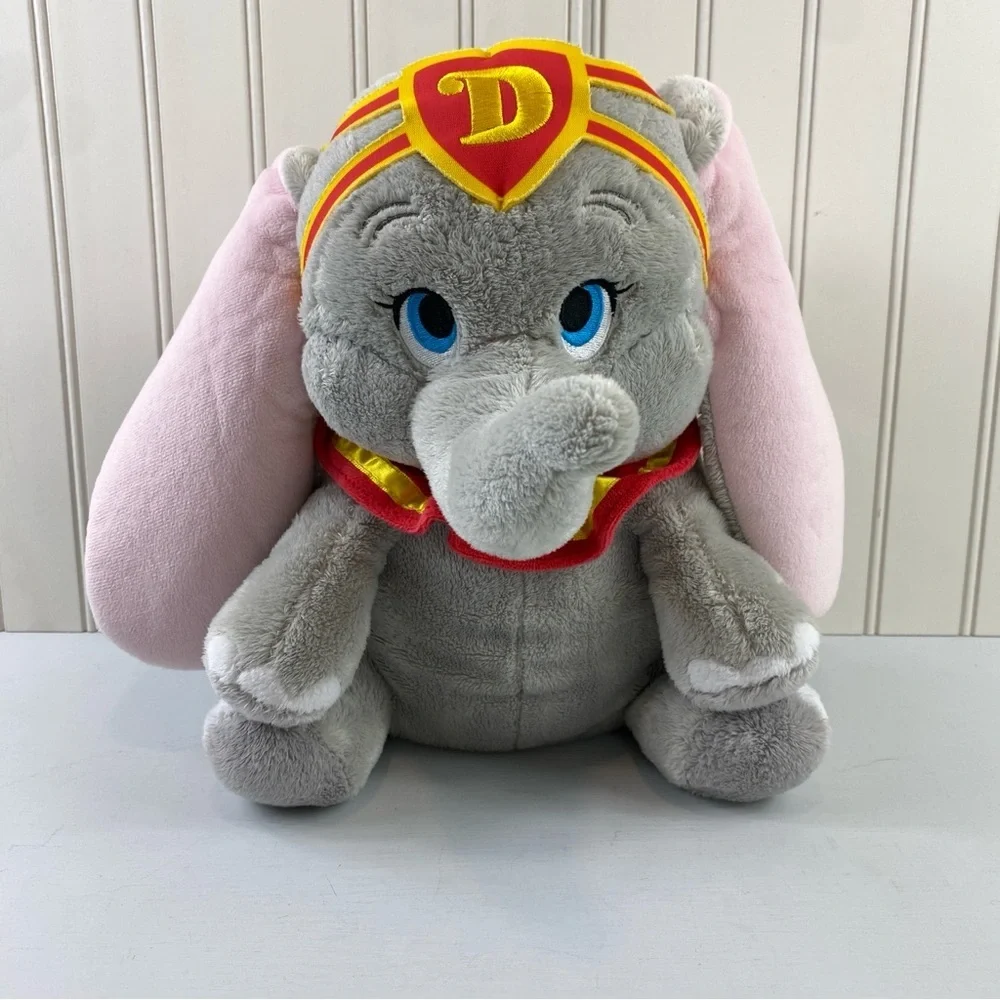 Disney Official Disney Parks Gray and Pink Elephant‎ Stuffed Animal 11”